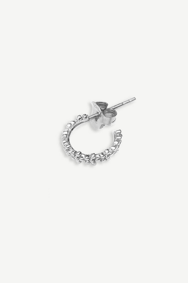 Tiny Flowers 12 mm Hoop Oorbel - Zilver