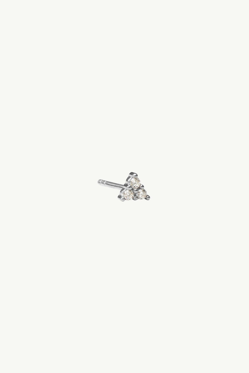 Trinity Zircon Stud Earring - Silver