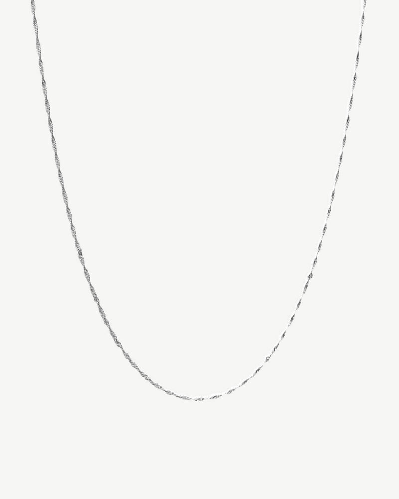 Twisted Base Chain Necklace 45 cm - Silver