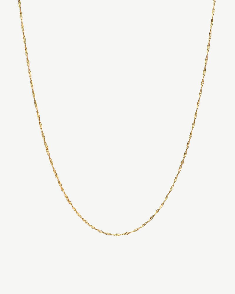 Twisted Base Chain Ketting 45 cm - Goud