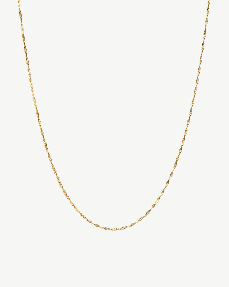 Twisted Base Chain Necklace 45 cm - Gold